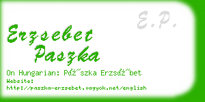 erzsebet paszka business card